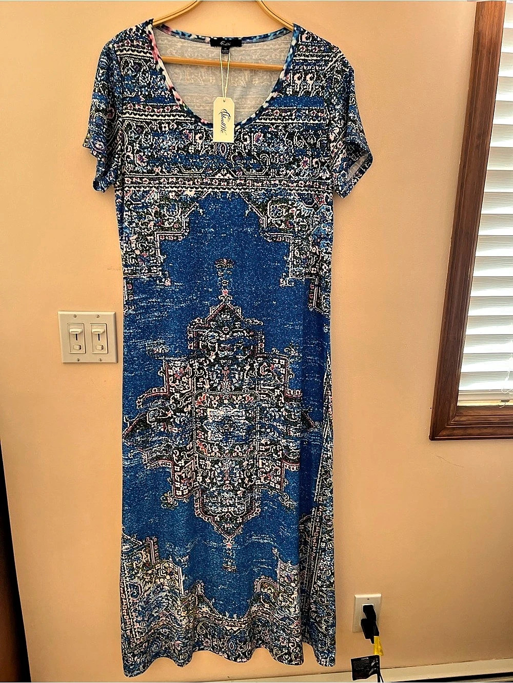 2 ShallWe Floral Maxi Dress in Blue & White Size XL NWT